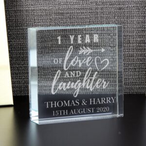 Personalised Anniversary Crystal Token: 1 - Crystal Tokens By Gift Moments