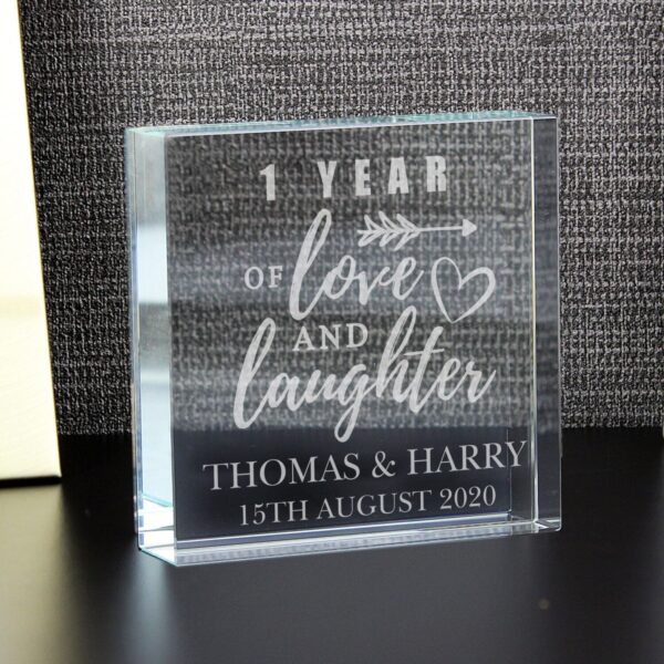 Personalised Anniversary Crystal Token: 1 - Crystal Tokens By Gift Moments