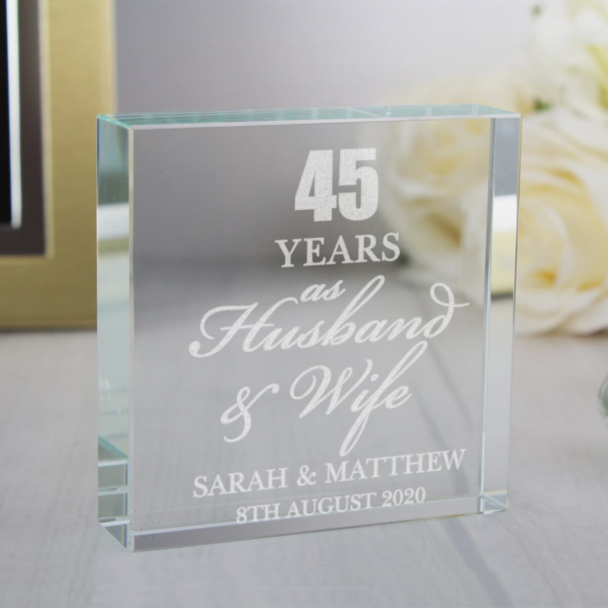 Personalised Anniversary Crystal Token: 4 - Crystal Tokens By Gift Moments