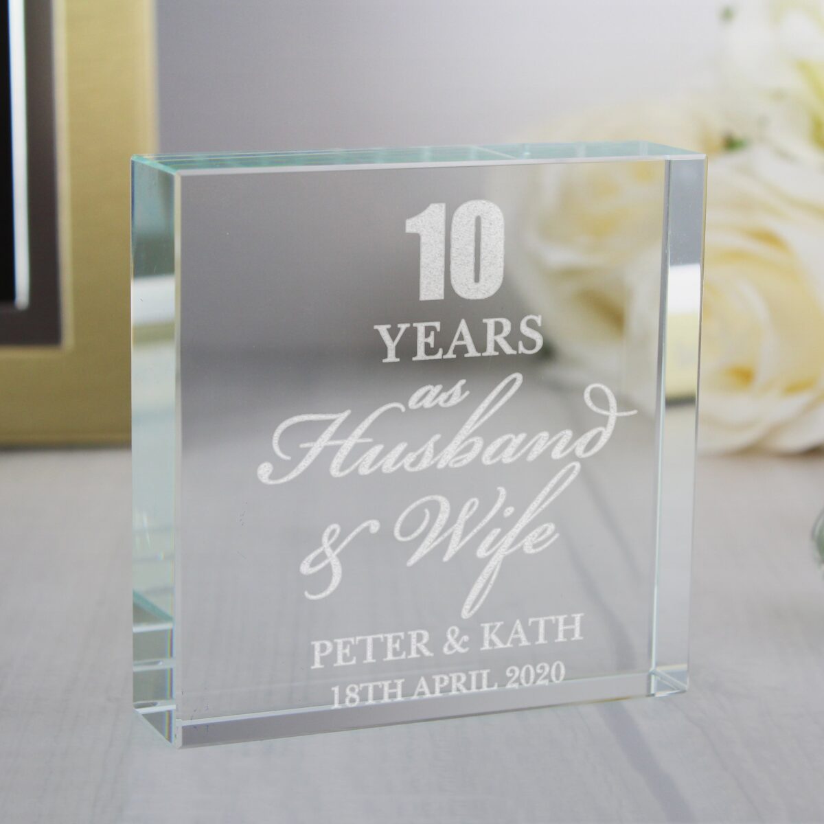 Personalised Anniversary Crystal Token: 3 - Crystal Tokens By Gift Moments