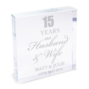 Personalised Anniversary Crystal Token: 2 - Crystal Tokens By Gift Moments