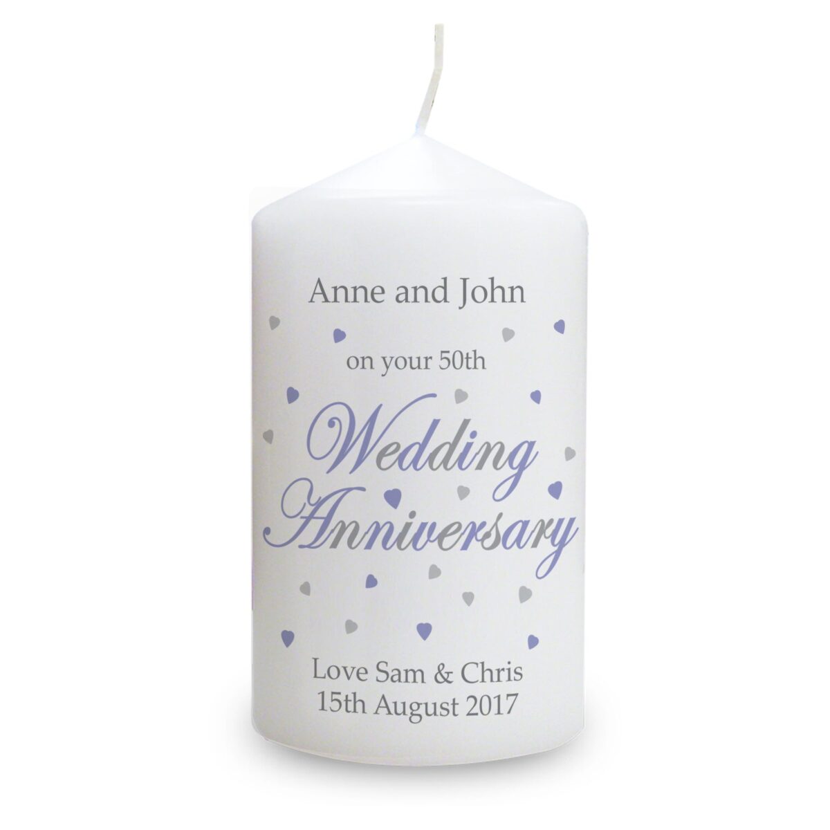 Personalised Anniversary Pillar Candle: 3 - Candles By Gift Moments