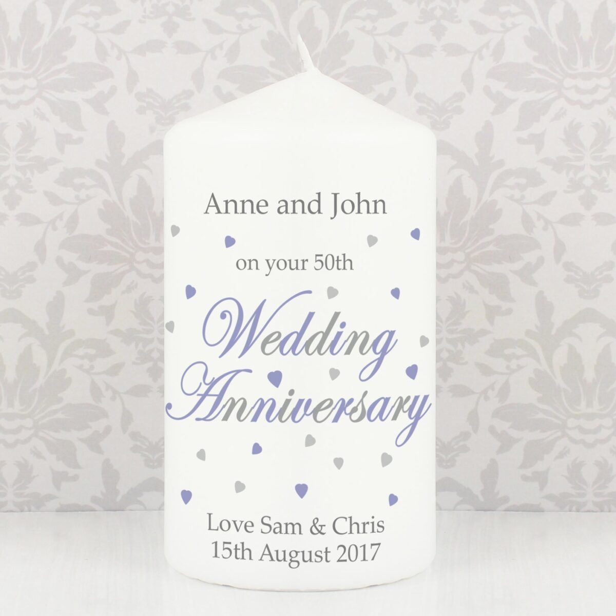 Personalised Anniversary Pillar Candle: 4 - Candles By Gift Moments