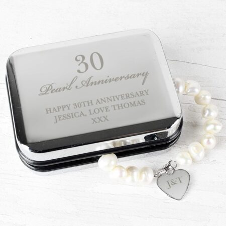 Personalised Anniversary Silver Box and Pearl Bracelet: 3 - Bracelets By Gift Moments