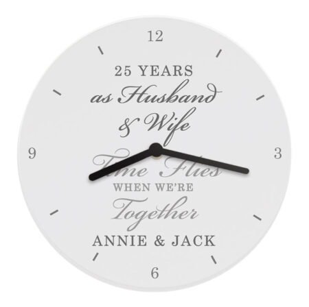 Personalised anniversary wooden clock