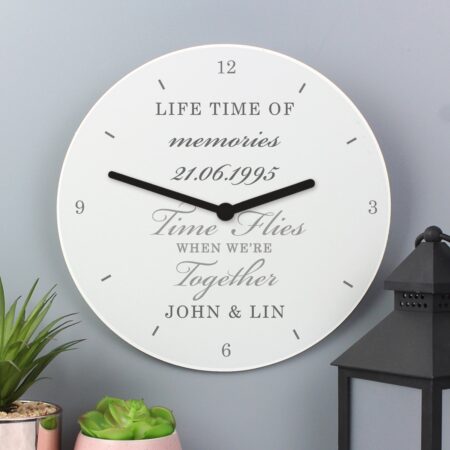 Personalised anniversary wooden clock