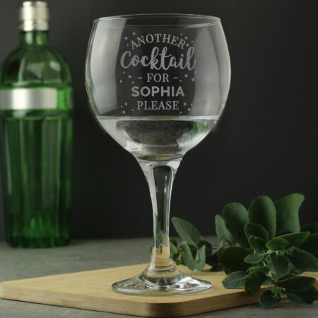 Personalised Another Cocktail Balloon Glass: 1 - Cocktail Glasses By Gift Moments