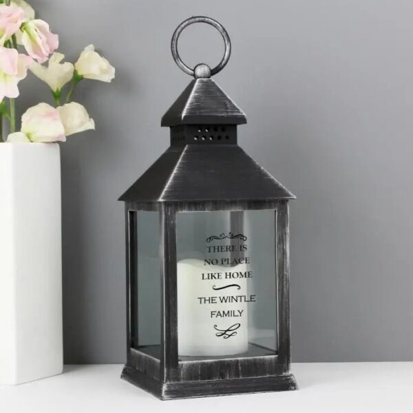 Personalised Antique Scroll Rustic Black Lantern: 1 - LED Lighting By Gift Moments