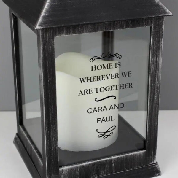 Personalised Antique Scroll Rustic Black Lantern: 2 - LED Lighting By Gift Moments