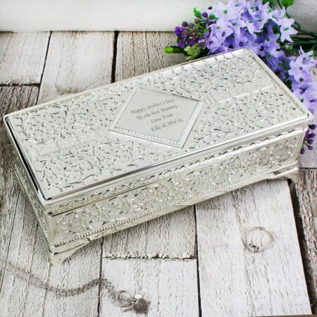 Personalised Antique Silver Plated Jewellery Box: 1 - Jewellery Boxes By Gift Moments