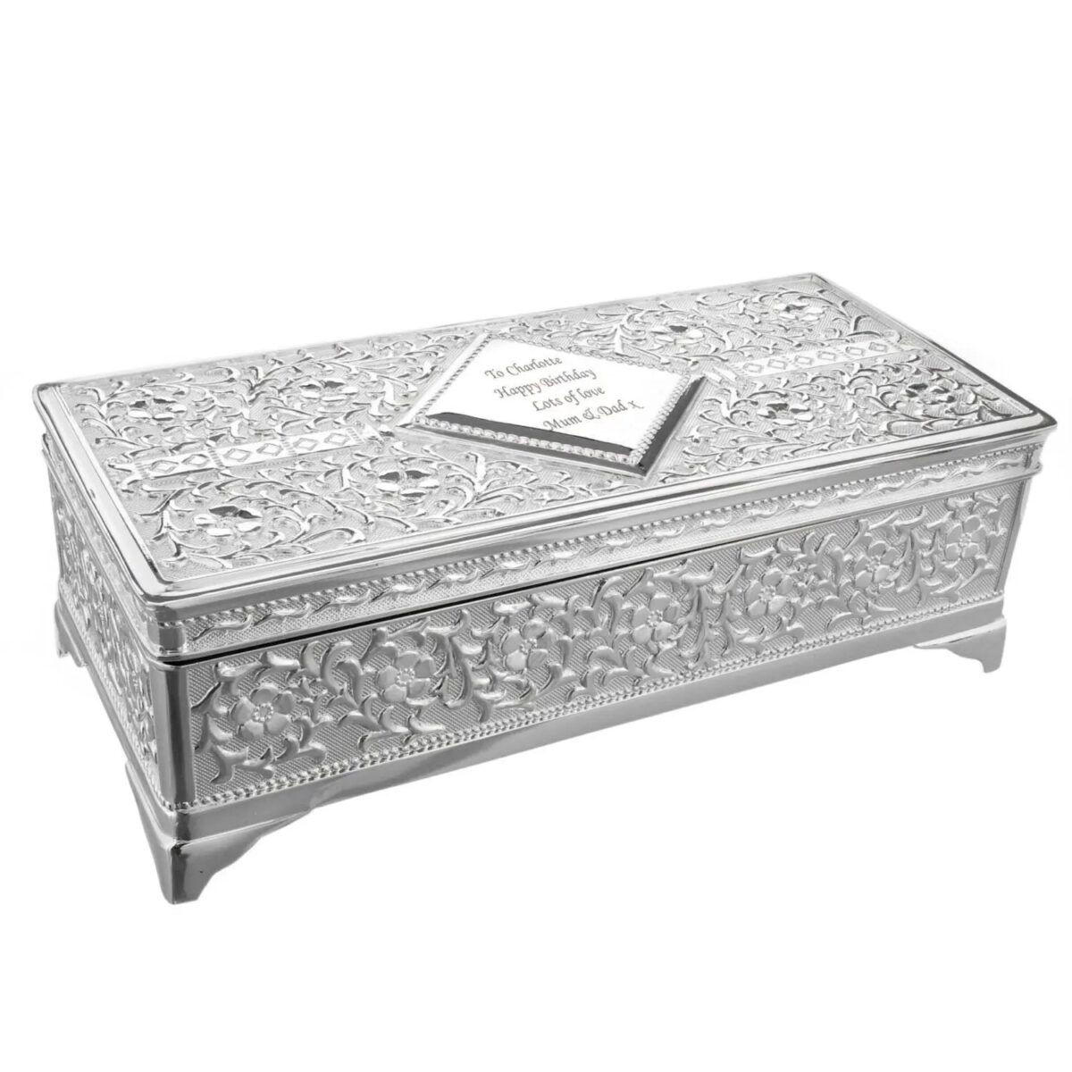 Personalised Antique Silver Plated Jewellery Box: 5 - Jewellery Boxes By Gift Moments