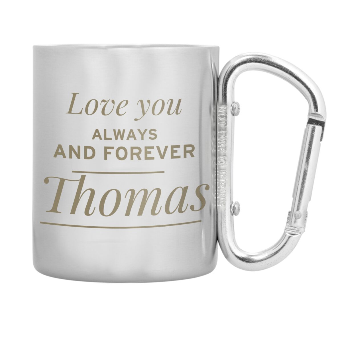 Personalised ’Any Message’ Stainless Steel Mug: 2 - Outdoor Mugs By Gift Moments