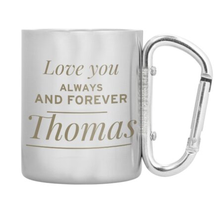 Personalised ’Any Message’ Stainless Steel Mug: 2 - Outdoor Mugs By Gift Moments