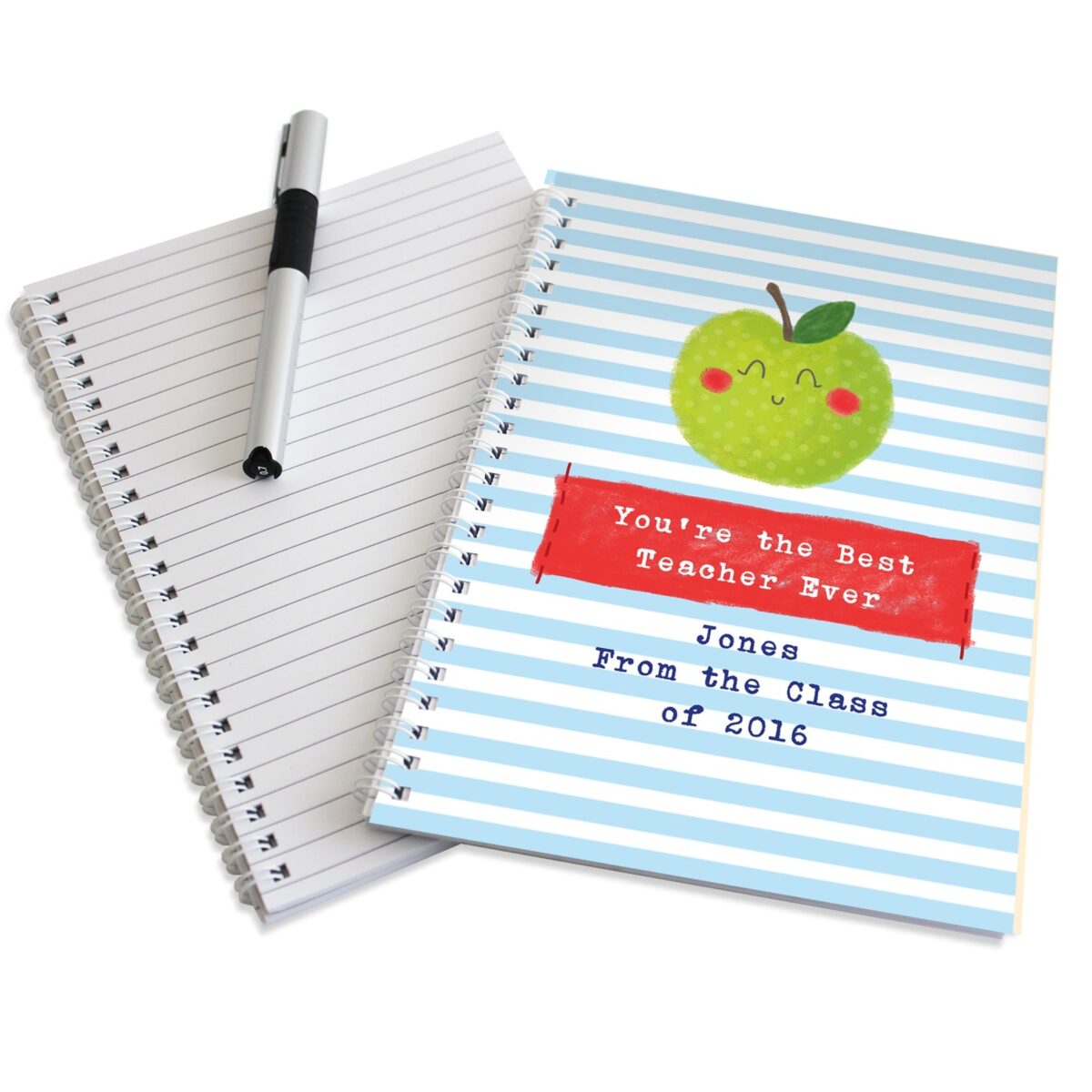 Personalised Apple for the Teacher A5 Notebook: 5 - Notebooks By Gift Moments