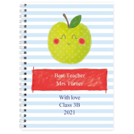 Personalised Apple for the Teacher A5 Notebook: 4 - Notebooks By Gift Moments