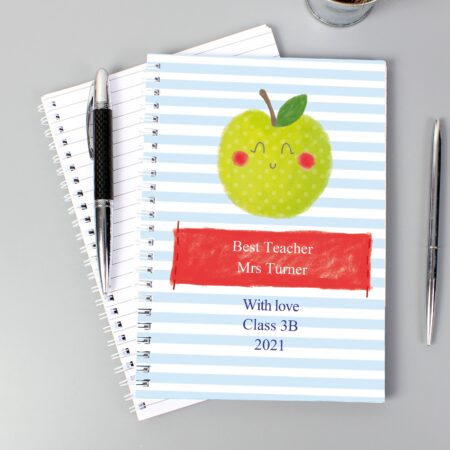 Personalised Apple for the Teacher A5 Notebook: 1 - Notebooks By Gift Moments