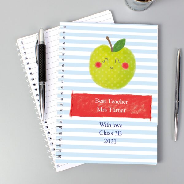 Personalised Apple for the Teacher A5 Notebook: 1 - Notebooks By Gift Moments