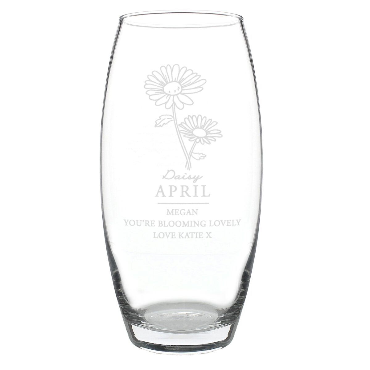 Personalised April Birth Flower Bullet Vase: 5 - Vases By Gift Moments