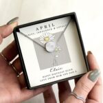 Personalised April Birth Flower Necklace and Box: 1 - Necklaces By Gift Moments