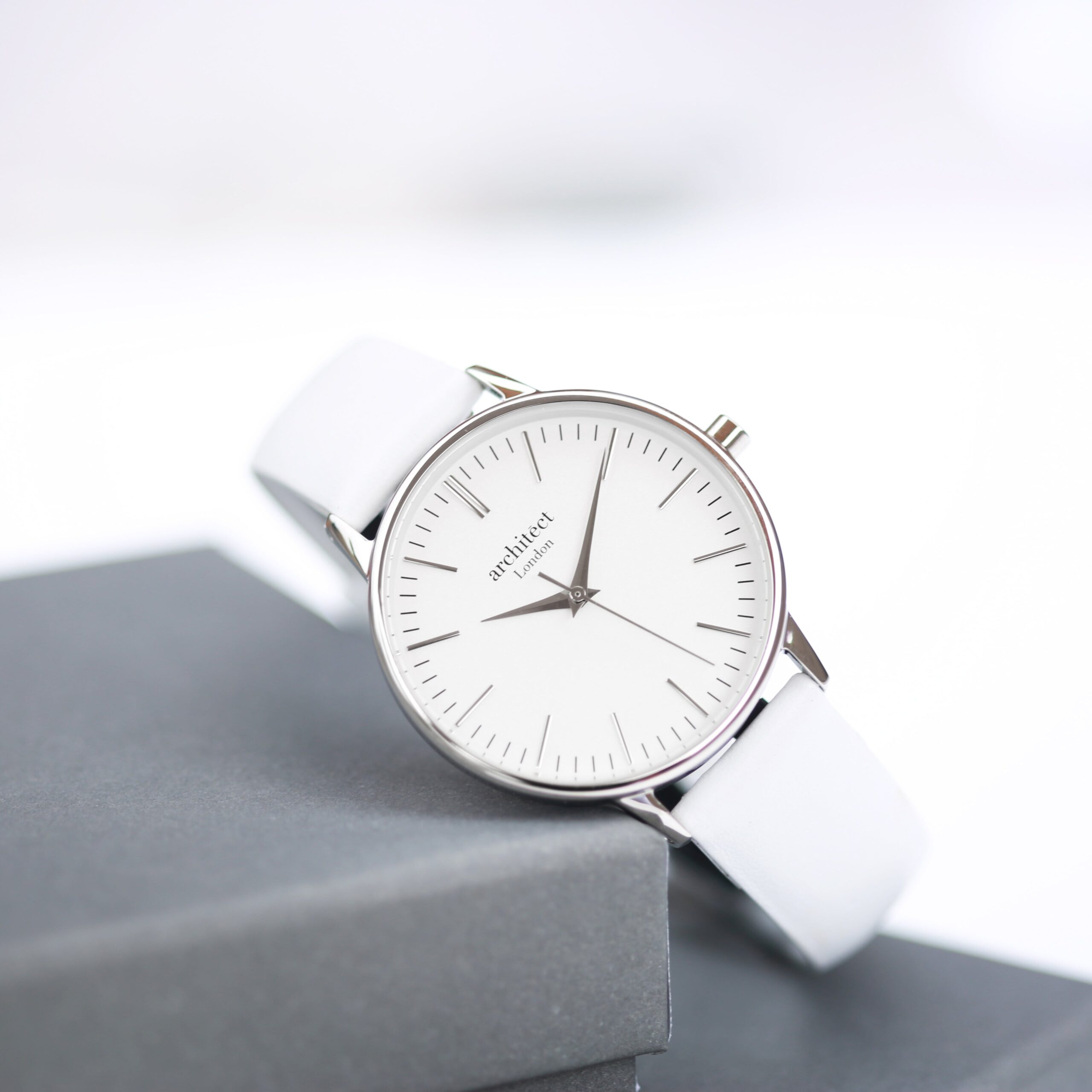 Personalised Architect Blanc Watch Silver White Strap: 1 - Watches By Architect Watches