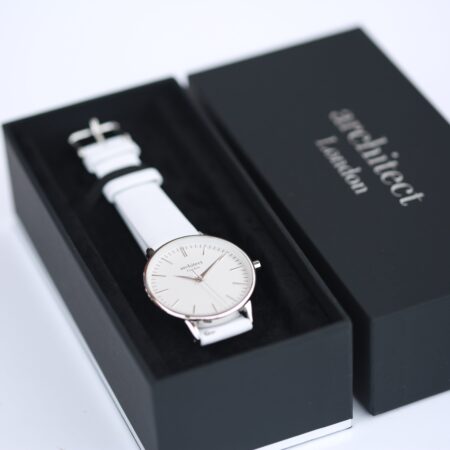 Personalised Architect Blanc Watch Silver White Strap: 3 - Watches By Architect Watches