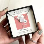 Personalised August Birth Flower Necklace and Box: 1 - Necklaces By Gift Moments