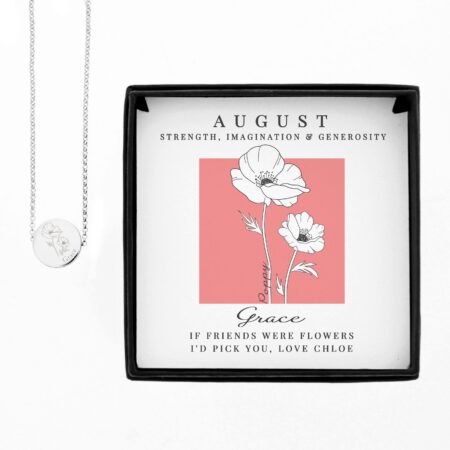 Personalised August Birth Flower Necklace and Box: 5 - Necklaces By Gift Moments