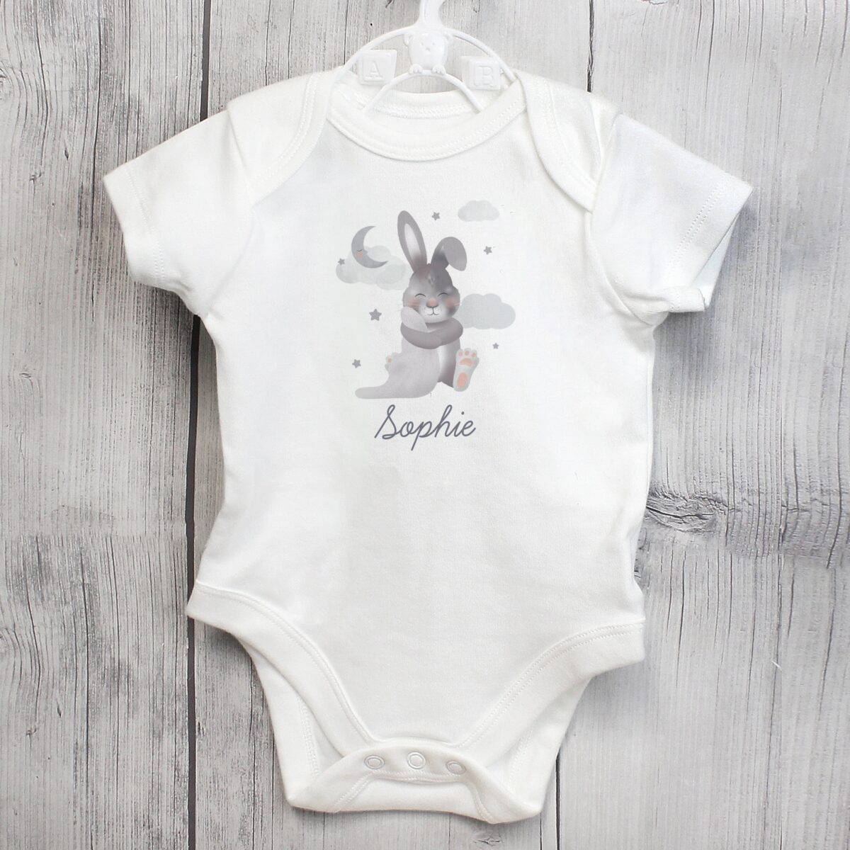 Personalised Baby Bunny 0-3 Months Baby Vest: 4 - Baby Clothing By Gift Moments