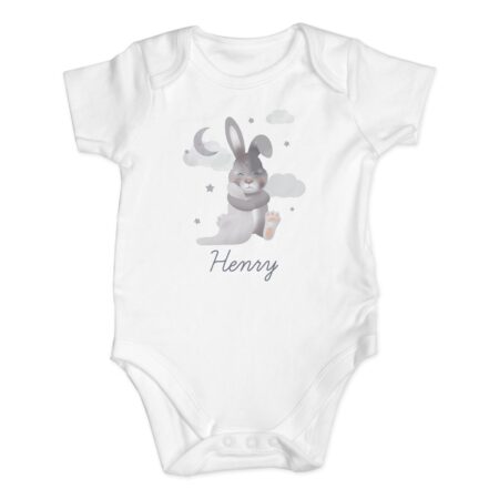 Personalised Baby Bunny 0-3 Months Baby Vest: 2 - Baby Clothing By Gift Moments