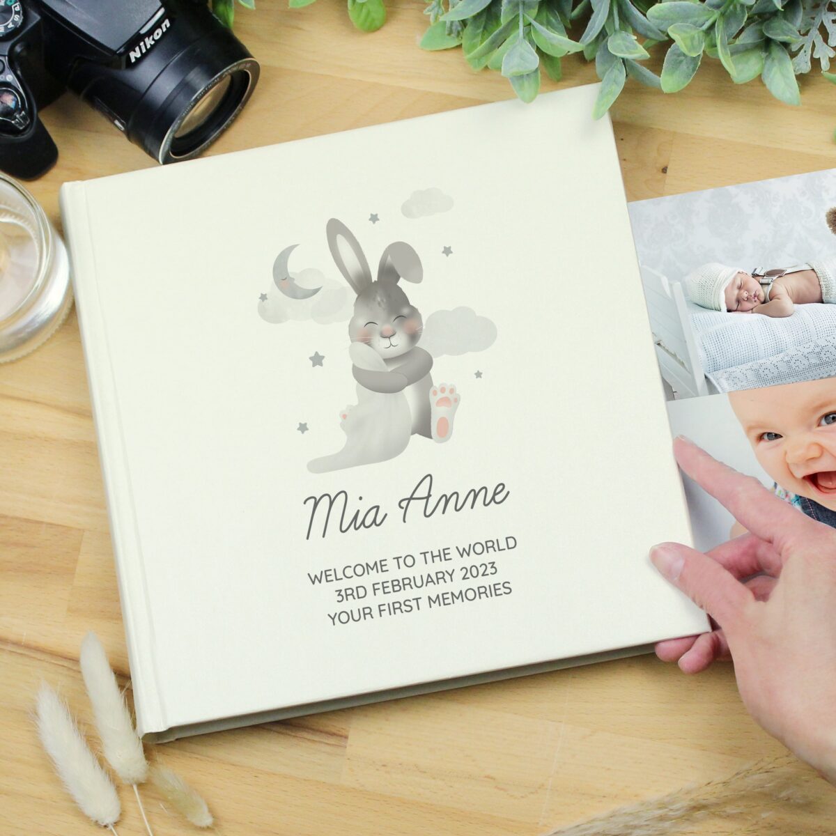 Personalised Baby Bunny Square Photo Album: 4 - Photo Albums By Gift Moments
