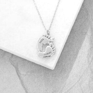 Personalised Baby Feet Plated Necklaces: 5 - Necklaces By Gift Moments