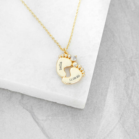 Personalised Baby Feet Plated Necklaces: 6 - Necklaces By Gift Moments
