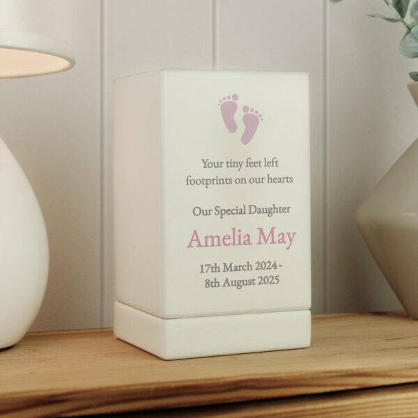 Personalised Baby Girl Small Wooden Urn: 1 - Urns By Gift Moments