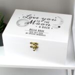 Personalised Baby To The Moon and Back White Wooden Keepsake Box: 1 - Keepsake Boxes By Gift Moments