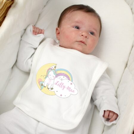 Personalised Baby Unicorn Bib: 1 - Baby Clothing By Gift Moments