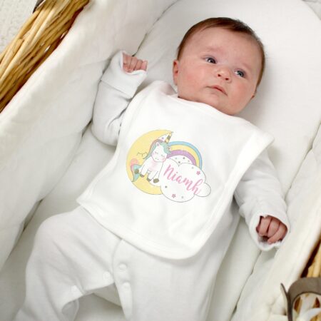 Personalised Baby Unicorn Bib: 3 - Baby Clothing By Gift Moments