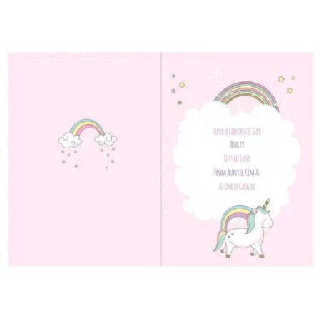 Personalised Baby Unicorn Birthday Age Card: 4 - Greeting Cards By Gift Moments