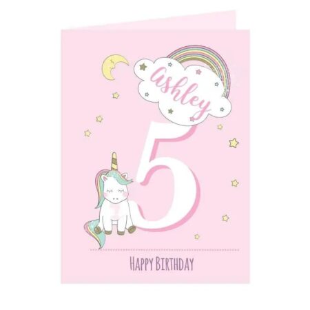 Personalised Baby Unicorn Birthday Age Card: 3 - Greeting Cards By Gift Moments