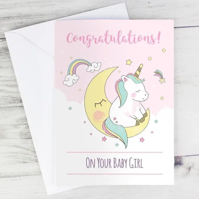 Personalised Baby Unicorn Card: 1 - Greeting Cards By Gift Moments