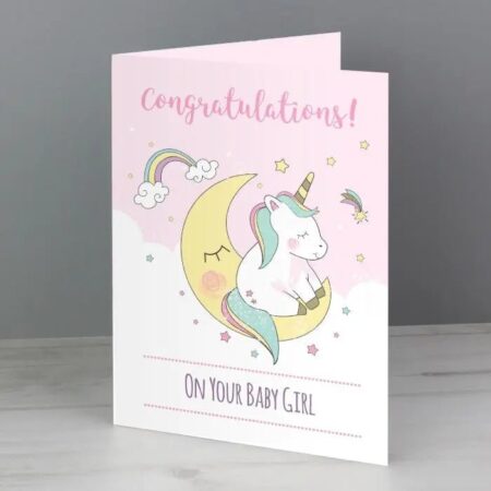 Personalised Baby Unicorn Card: 2 - Greeting Cards By Gift Moments