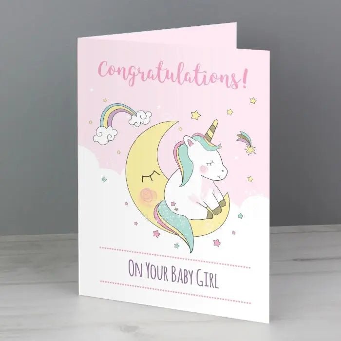 Personalised Baby Unicorn Card: 2 - Greeting Cards By Gift Moments