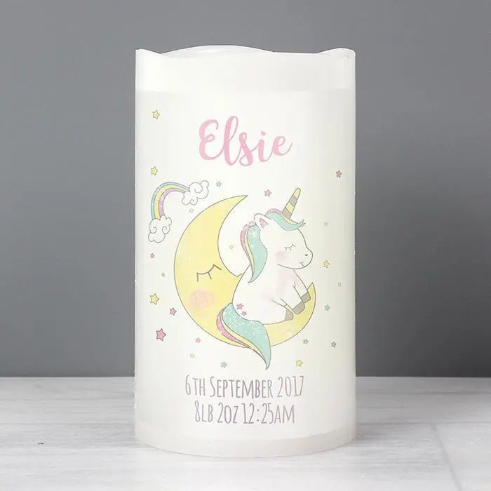 Personalised Baby Unicorn Nightlight LED Candle: 2 - LED Lighting By Gift Moments