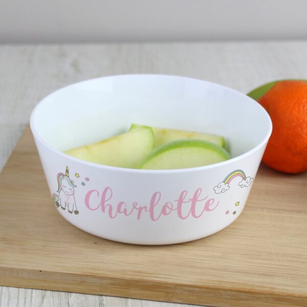 Personalised Baby Unicorn Plastic Bowl: 2 - Tableware By Gift Moments