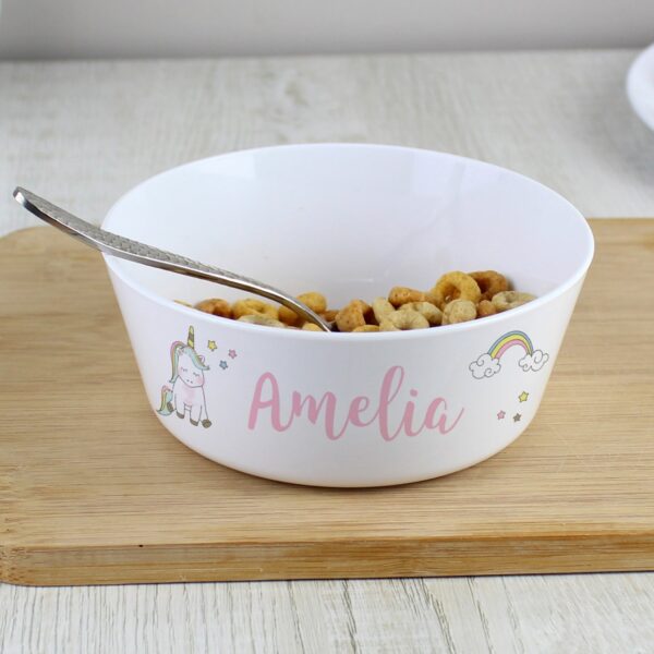 Personalised Baby Unicorn Plastic Bowl: 1 - Tableware By Gift Moments