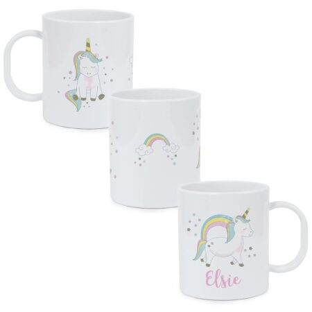 Personalised Baby Unicorn Plastic Mug: 4 - Plastic Mugs By Gift Moments
