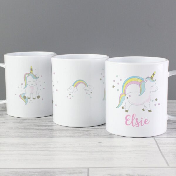 Personalised Baby Unicorn Plastic Mug: 1 - Plastic Mugs By Gift Moments