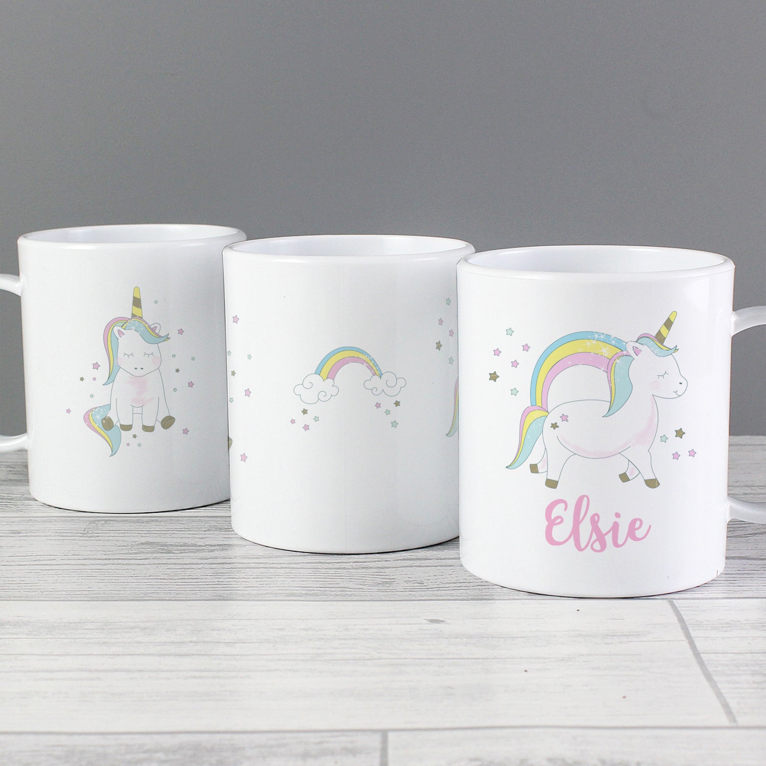 Personalised Baby Unicorn Plastic Mug: 1 - Plastic Mugs By Gift Moments