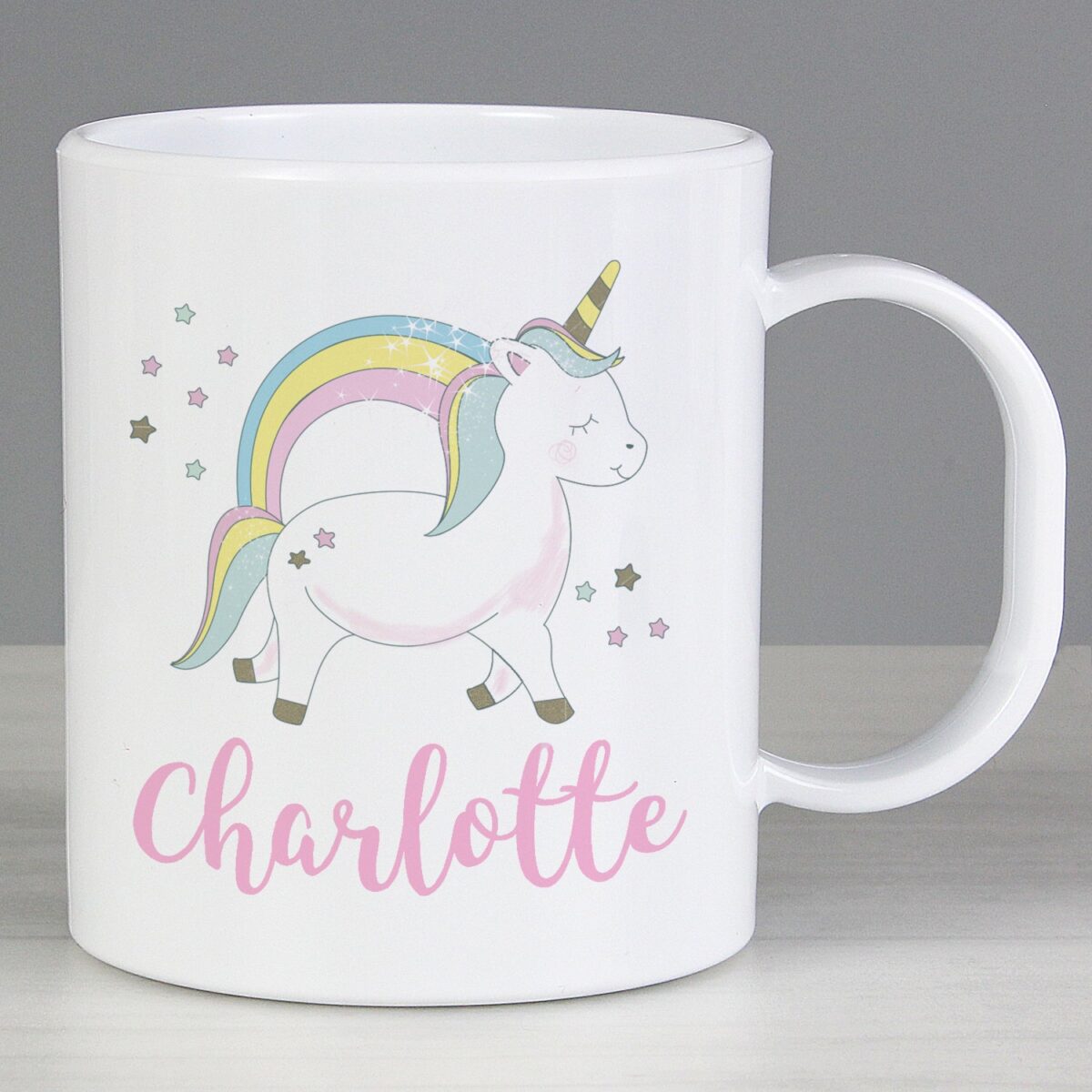 Personalised Baby Unicorn Plastic Mug: 2 - Plastic Mugs By Gift Moments