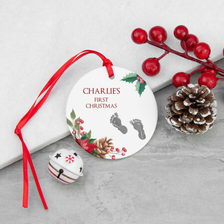 Personalised babys first christmas ornament