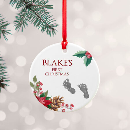Personalised babys first christmas ornament